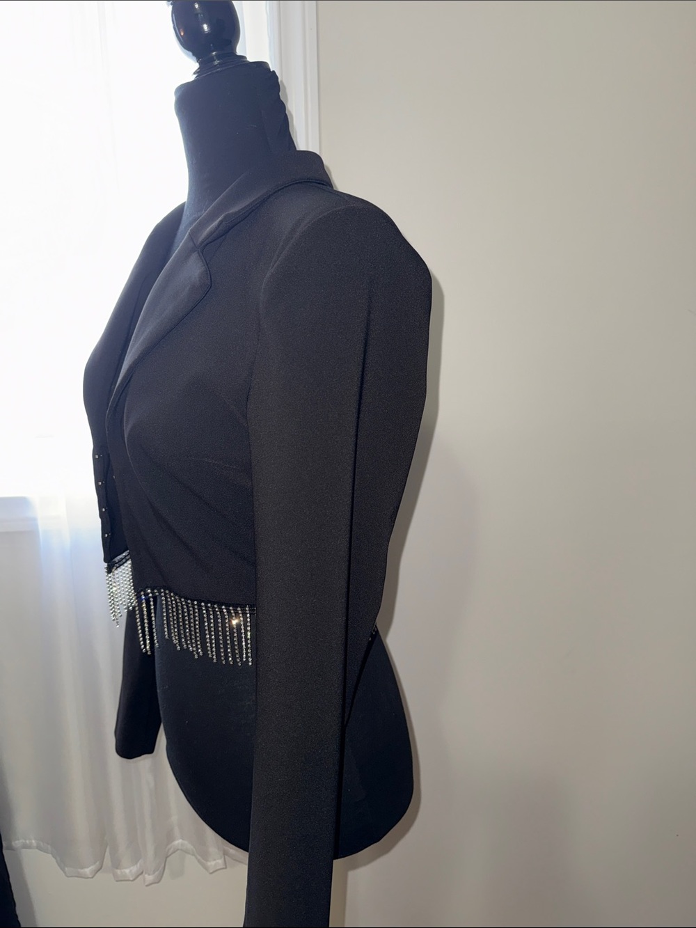 Zara Rhinestone V-Neck Blazer Top - Picture 5 of 7